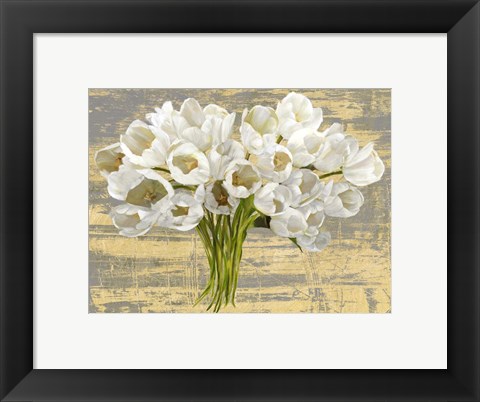 Framed Washed Tulips (Ash &amp; Gold) Print