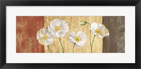 Framed Poppies on Smooth Background Print