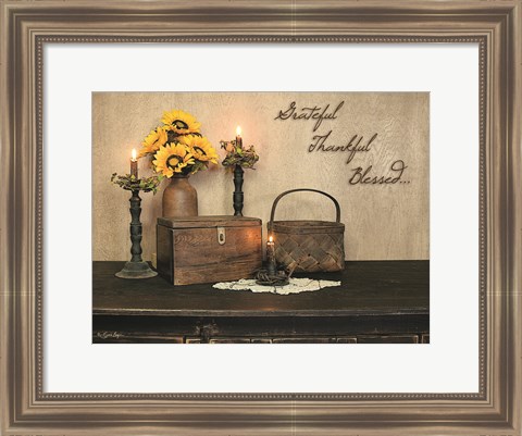 Framed Grateful, Thankful, Blessed Print