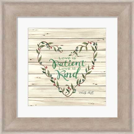 Framed Love is Patient Heart Wreath Print