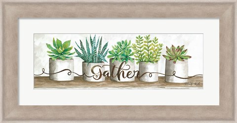 Framed Gather Succulent Pots Print