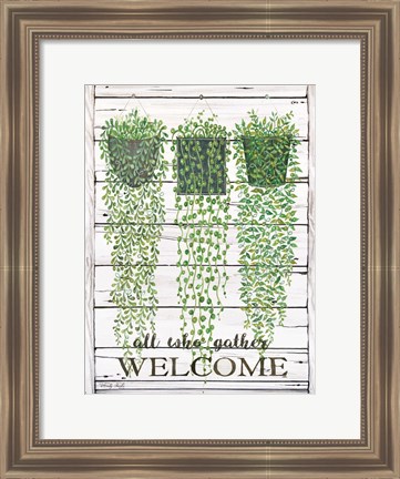 Framed Ivy Welcome All Who Gather Print