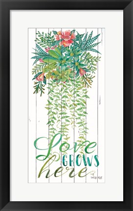 Framed Love Grows Here Print