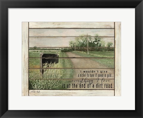 Framed End of a Dirt Road Print