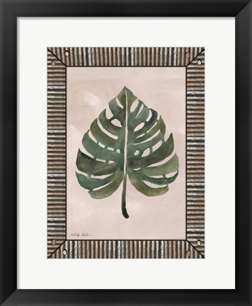 Framed Monstera Leaf Galvanized Print