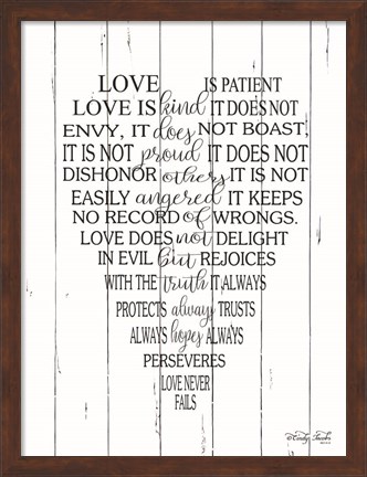 Framed Love is Patient Print