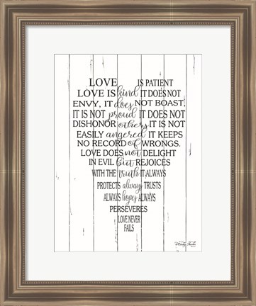 Framed Love is Patient Print