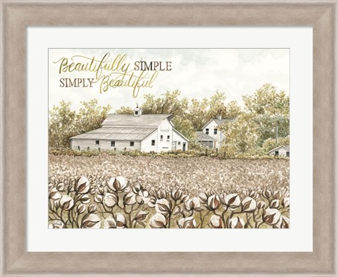 Framed Beautifully Simple Cotton Farm Print