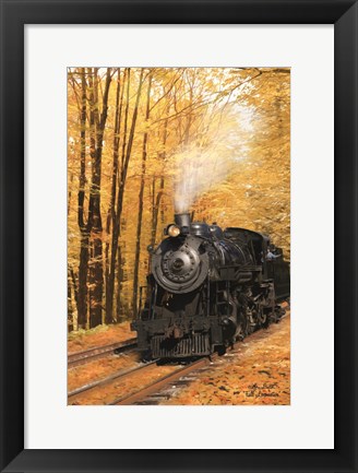 Framed Fall Locomotive Print