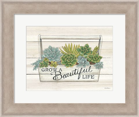 Framed Beautiful Life Succulents Print