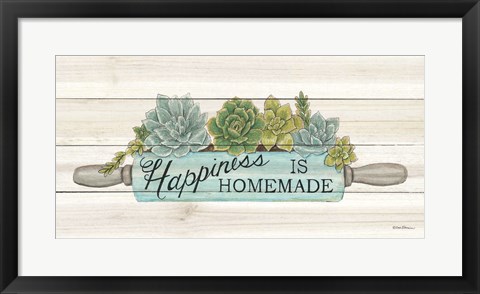 Framed Happiness is Homemade Succulents Print