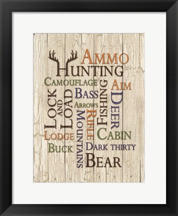 Framed Hunting Words Print