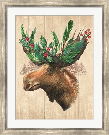 Framed Holiday Moose Print