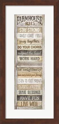 Framed Farmhouse Rules Print