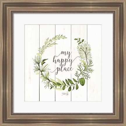 Framed My Happy Place Wreath Print