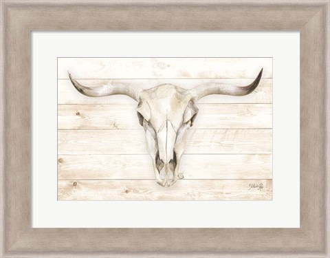 Framed Cow Skull Print