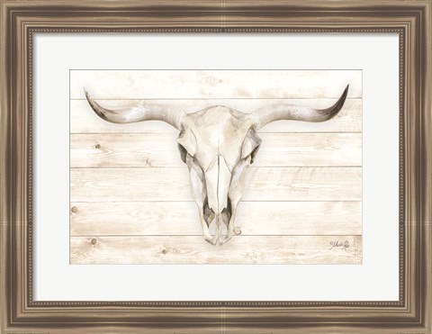 Framed Cow Skull Print