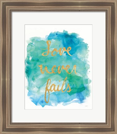 Framed Sea Glass Saying Love Print