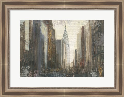 Framed Urban Movement I NY Neutral Crop Print