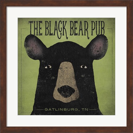 Framed Black Bear Pub Print