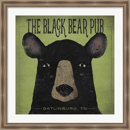 Framed Black Bear Pub Print