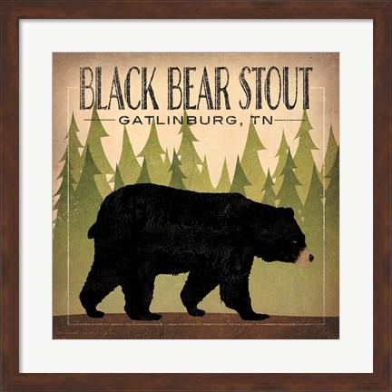 Framed Take a Hike Bear Black Bear Stout Print