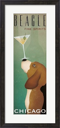 Framed Beagle Martini v2 Print