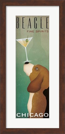 Framed Beagle Martini v2 Print