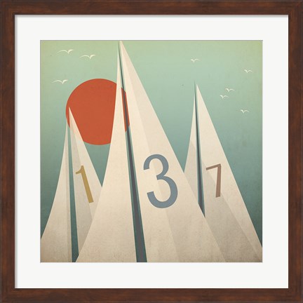 Framed Sails VII with Sun Print