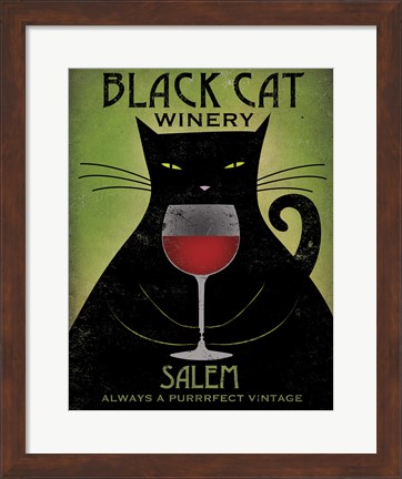 Framed Black Cat Winery Salem Print