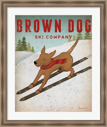 Framed Brown Dog Ski Co Print