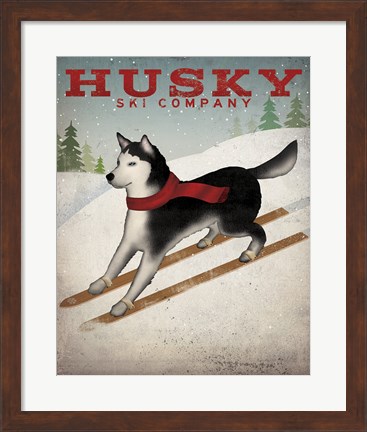 Framed Husky Ski Co Print