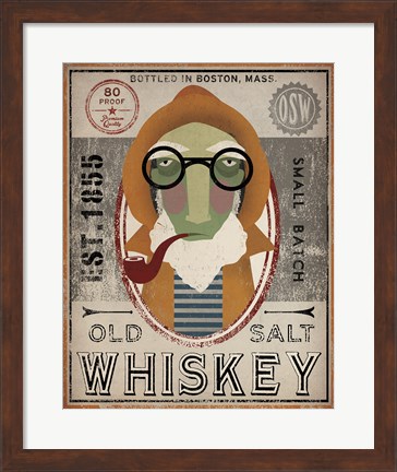 Framed Fisherman II Old Salt Whiskey Print