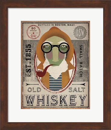 Framed Fisherman II Old Salt Whiskey Print