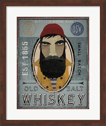 Framed Fisherman VI Old Salt Whiskey Print