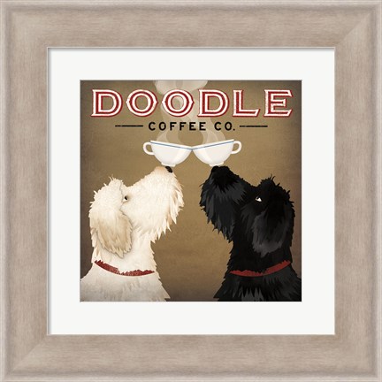 Framed Doodle Coffee Double IV Print