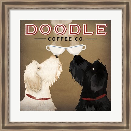 Framed Doodle Coffee Double IV Print