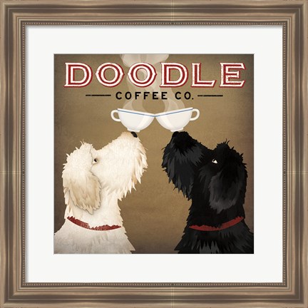 Framed Doodle Coffee Double IV Print