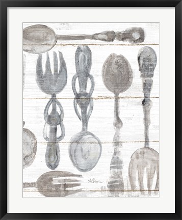 Framed Spoons and Forks III Neutral Print