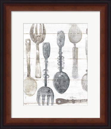 Framed Spoons and Forks II Neutral Print