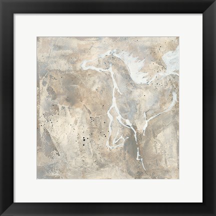 Framed White Horse II Print