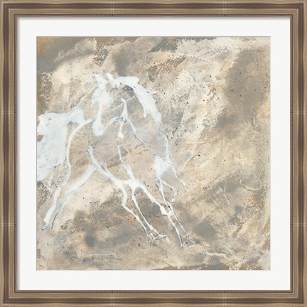 Framed White Horse I Print