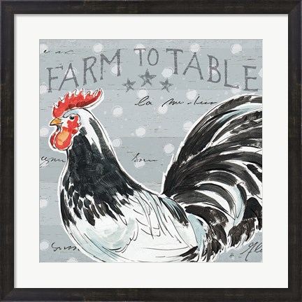 Framed Roosters Call III Print