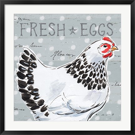 Framed Roosters Call II Print