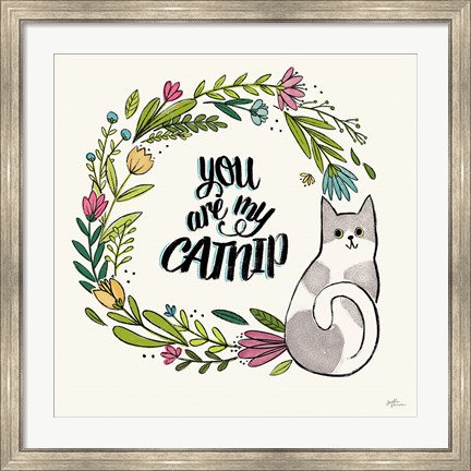 Framed Purrfect Garden VI Print