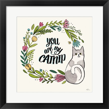 Framed Purrfect Garden VI Print