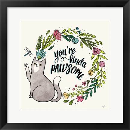 Framed Purrfect Garden VIII Print