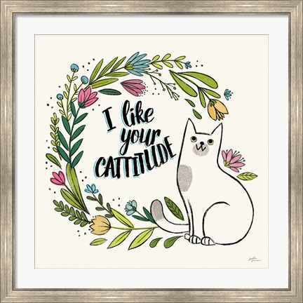 Framed Purrfect Garden IX Print