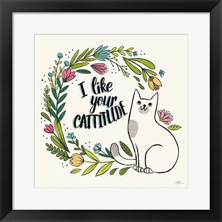 Framed Purrfect Garden IX Print