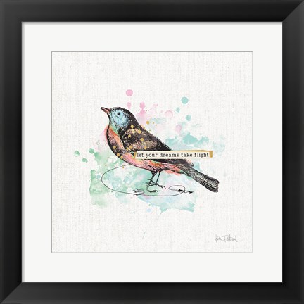 Framed Thoughtful Wings II Print